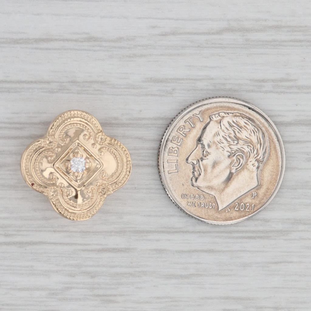 Gray Diamond Slide Bracelet Charm 14k Yellow Gold Richard Glatter