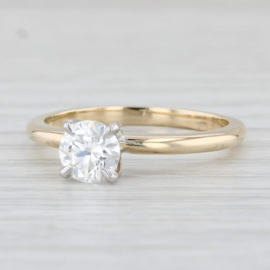 Light Gray New 0.70ct Round VS2 Diamond Solitaire Engagement Ring 14k Yellow Gold Sz 7 GIA