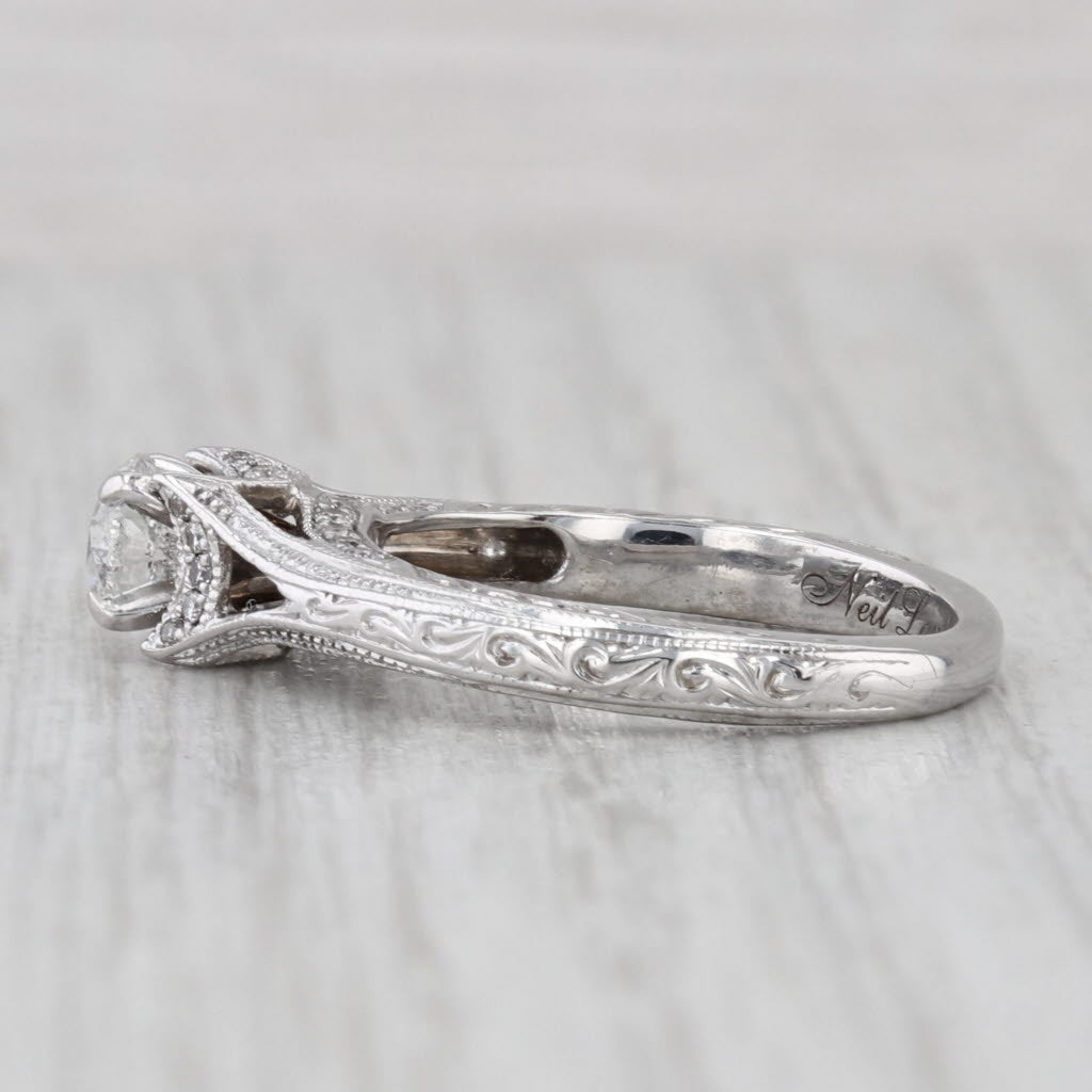 Neil Lane 0.56ctw Diamond Engagement Ring 14k White Gold Size 5.5 Cathedral Band