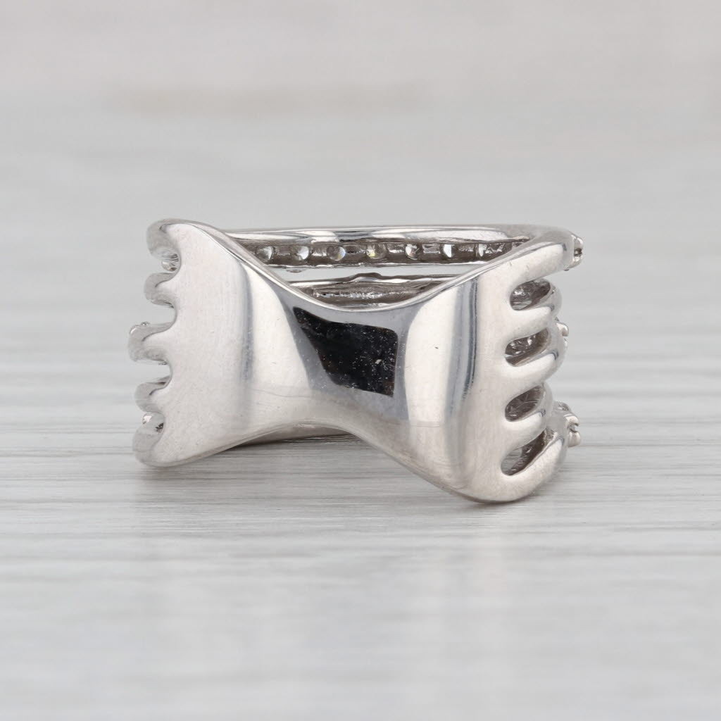 1ctw Diamond Multiband Ring 14k White Gold Size 6 Cocktail