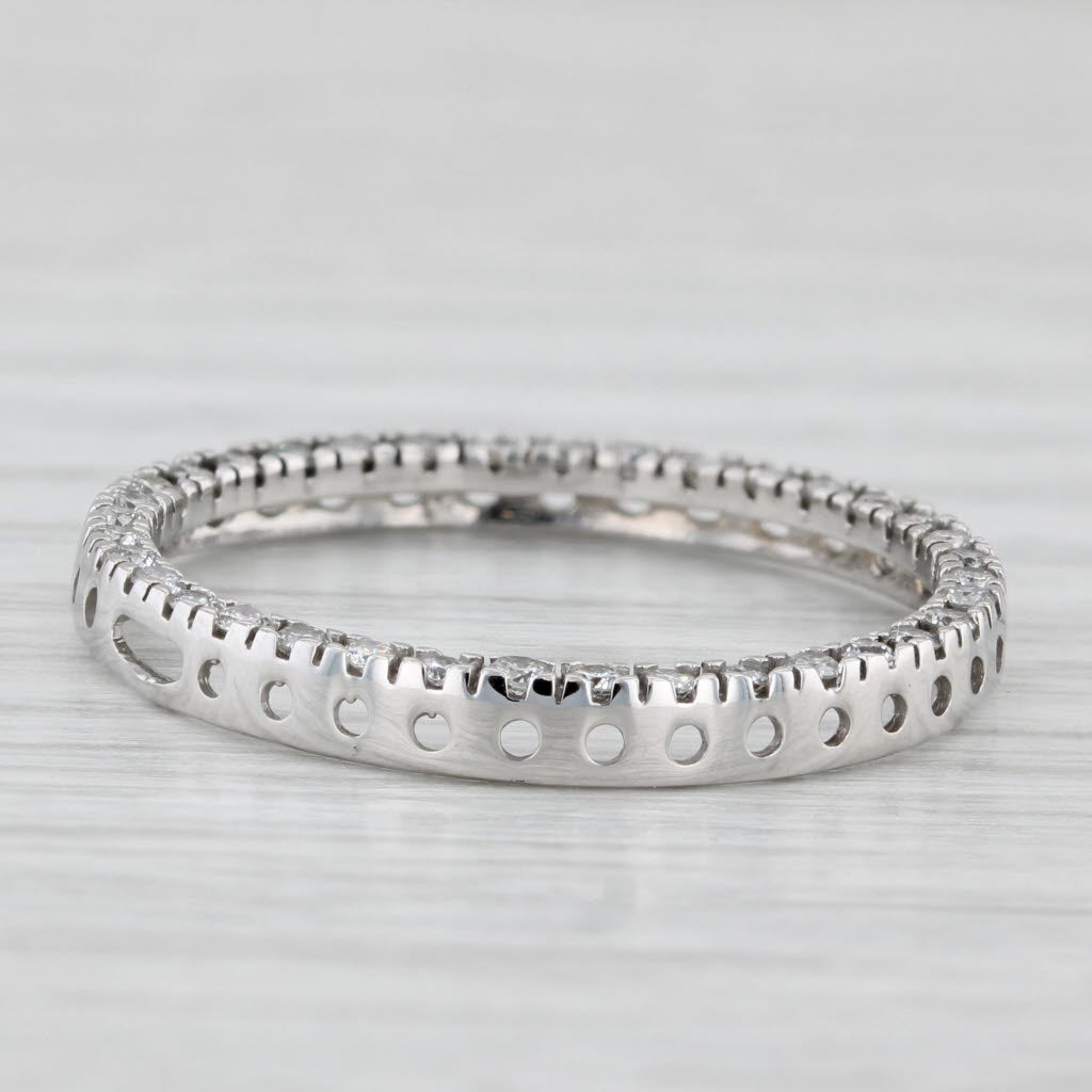 Light Gray 0.47ctw Diamond Eternity Circle Pendant 14k White Gold Floating Drop