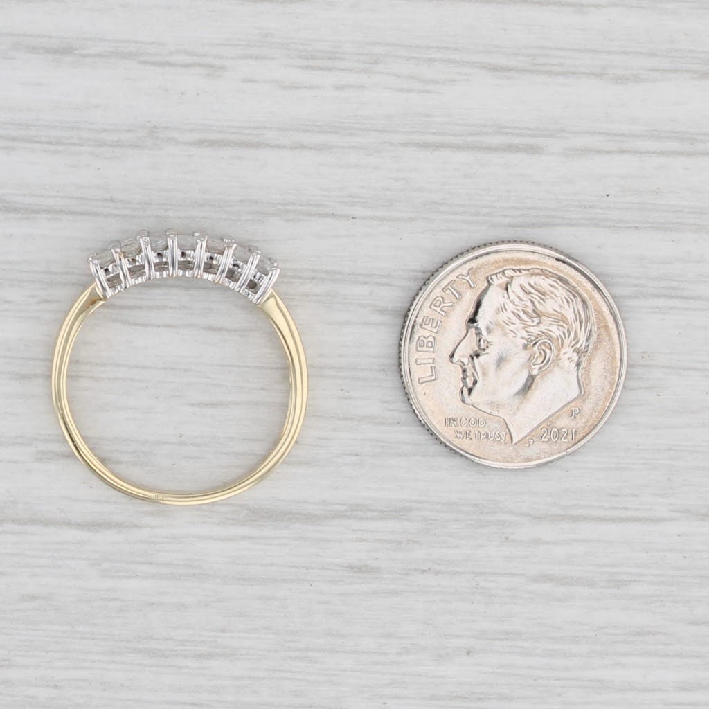 Light Gray 0.40ctw Diamond Wedding Anniversary Ring 10k Yellow Gold Size 7 Stackable