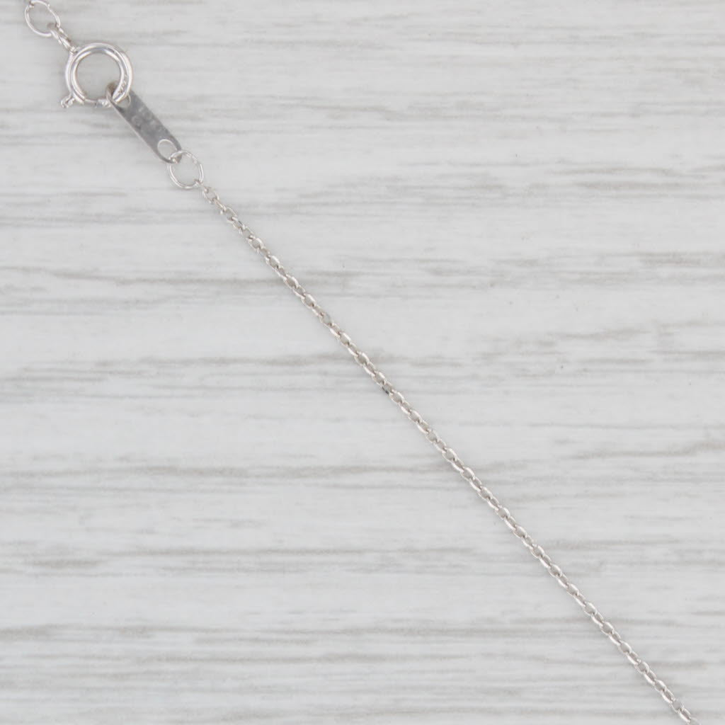 Light Gray 17.75" Cable Chain Necklace 10k White Gold 0.6mm