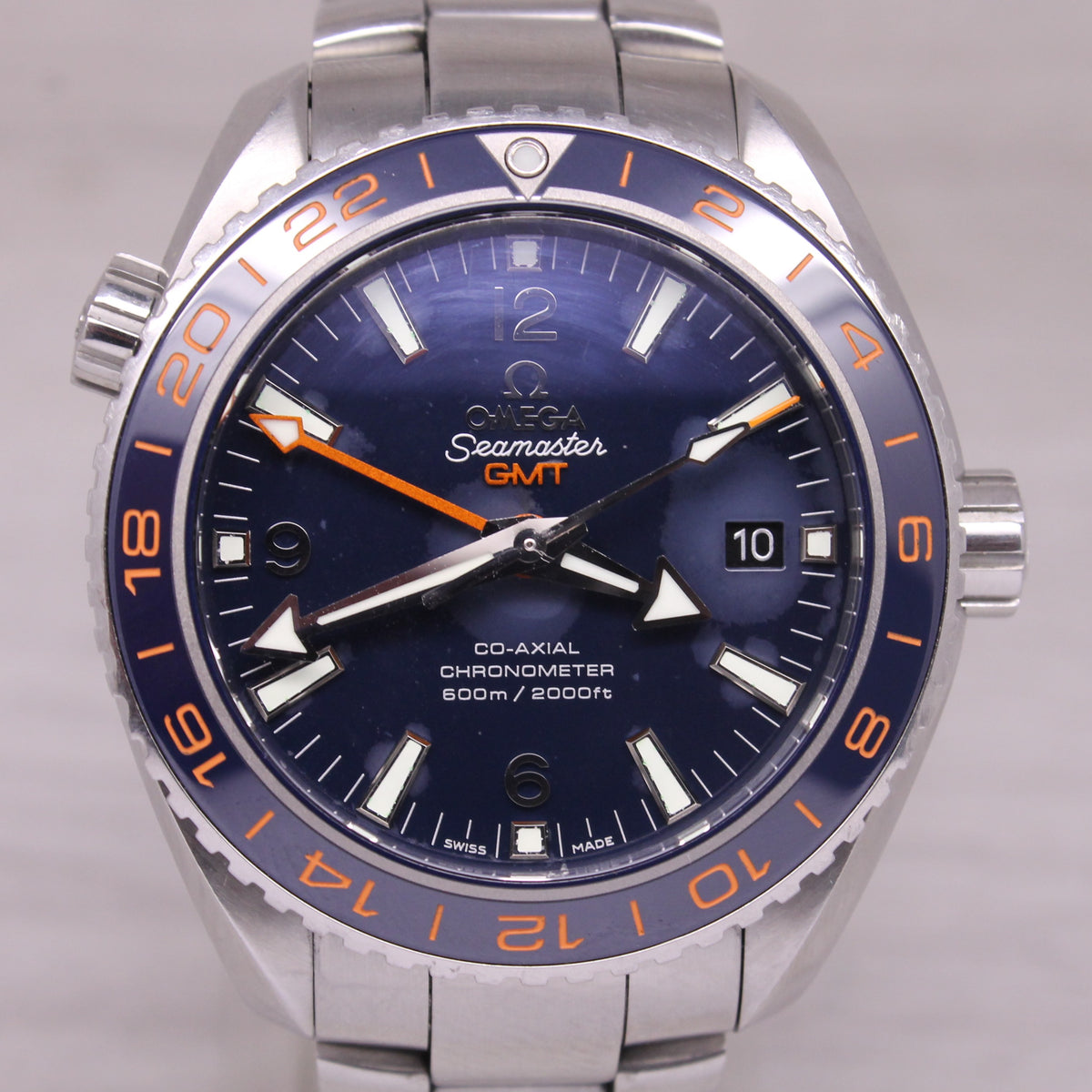 Omega Seamaster GMT Good Planet Ocean Mens 43.5mm Steel Automatic Divers Watch