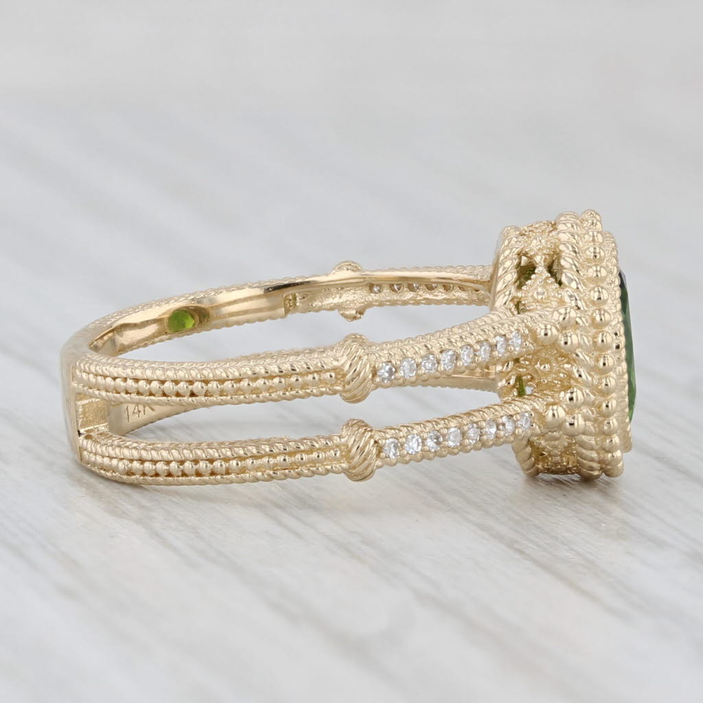 Light Gray Judith Ripka 1.25ctw Green Chrome Diopsode Diamond Ring 14k Yellow Gold Size 5