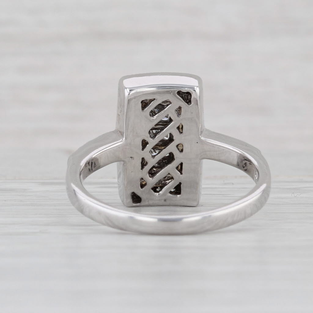 0.35ctw Diamond Halo Ring 14k White Gold Size 7