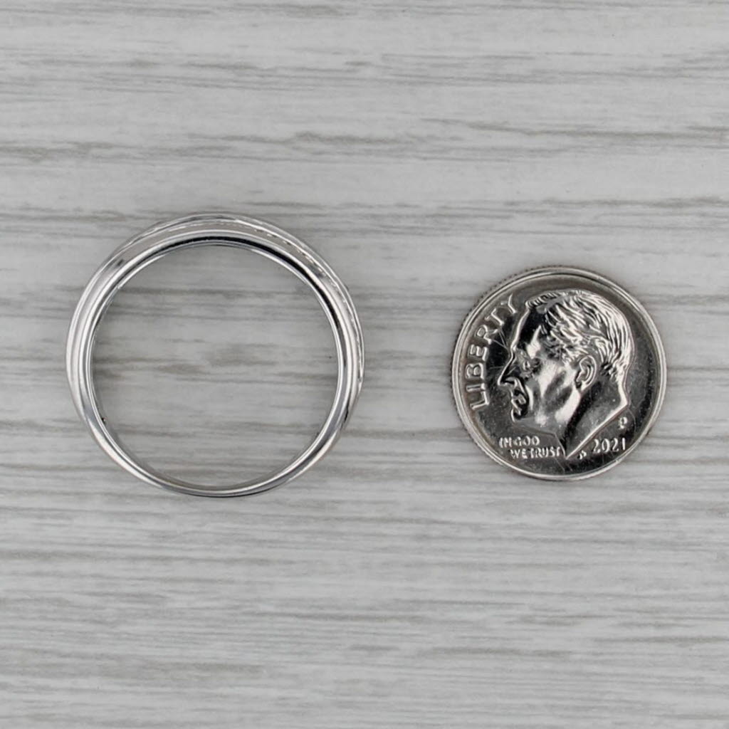 0.33ctw Black White Diamond Wedding Band 10k White Gold Size 10 Ring