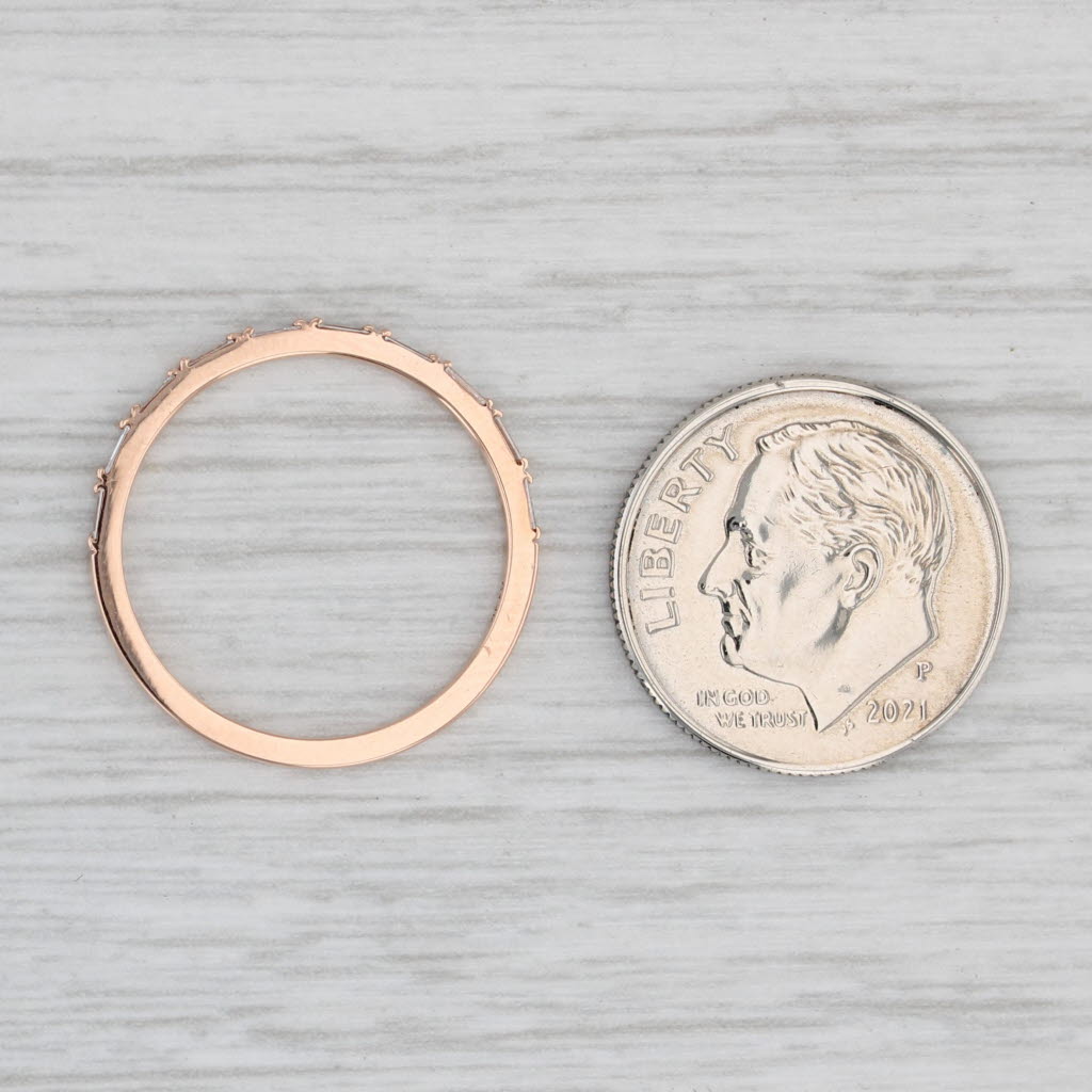 Light Gray New 0.19ctw Diamond Ring 14k Rose Gold Wedding Band Stackable Size 6.5