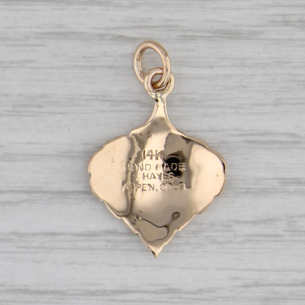 Leaf Pendant 14k Yellow Gold Handmade Hayes Aspen Co Charm