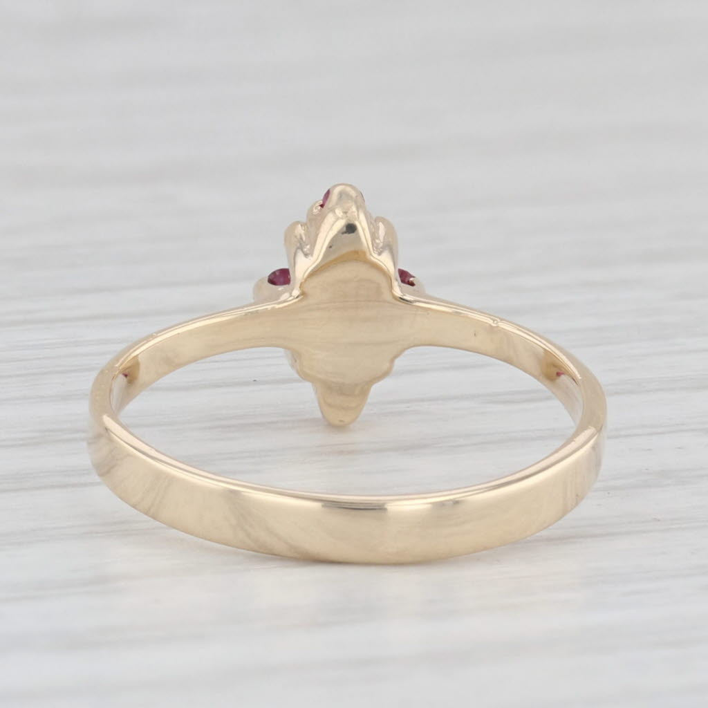 Light Gray 0.18ctw Ruby Diamond Ring 10k Yellow Gold Size 5.75