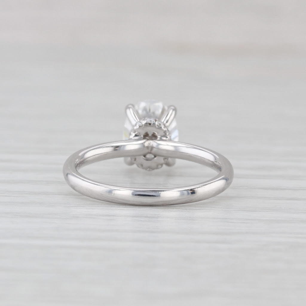 1.57ctw Moissanite Oval Solitaire Engagement Ring 14k White Gold Size 4