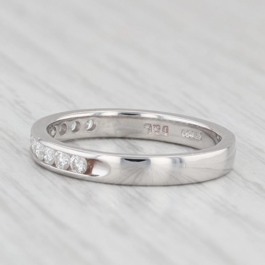 Light Gray 0.50ctw Diamond Wedding Band 950 Platinum Size 7.5 Stackable Anniversary