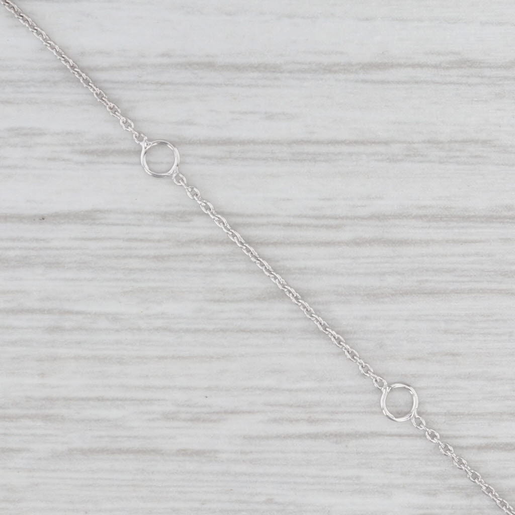 New 0.15ctw Diamond Cluster Pendant Necklace 14k White Gold Adjustable Length