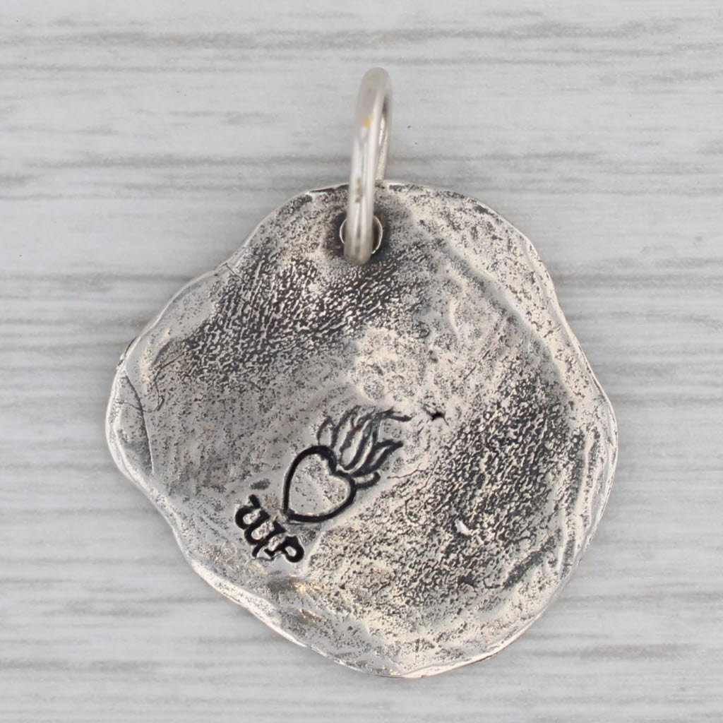 Gray Letter Initial R Charm Sterling Silver Wax Seal Design Waxing Poetic Pendant