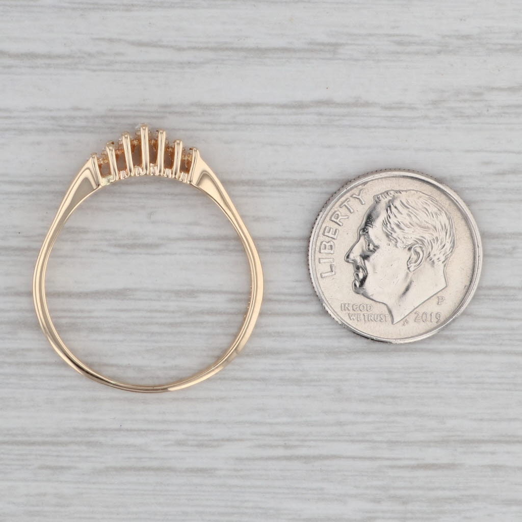 Gray 0.24ctw Diamond Tiered Pyramid Ring 14k Yellow Gold Size 11.25 Stackable