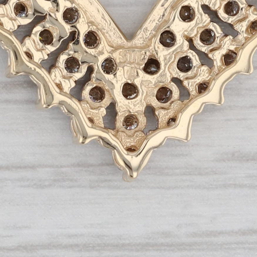 Gray 2.50ctw Diamond Open Heart Pendant 14k Yellow Gold Statement