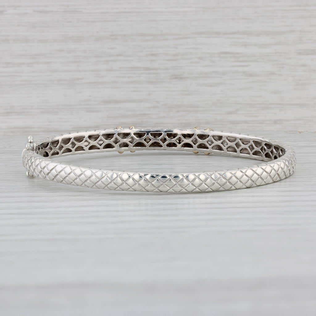 Gray 0.25ctw Black Diamond Bangle Bracelet Sterling Silver 14k Gold Alwand Vahon