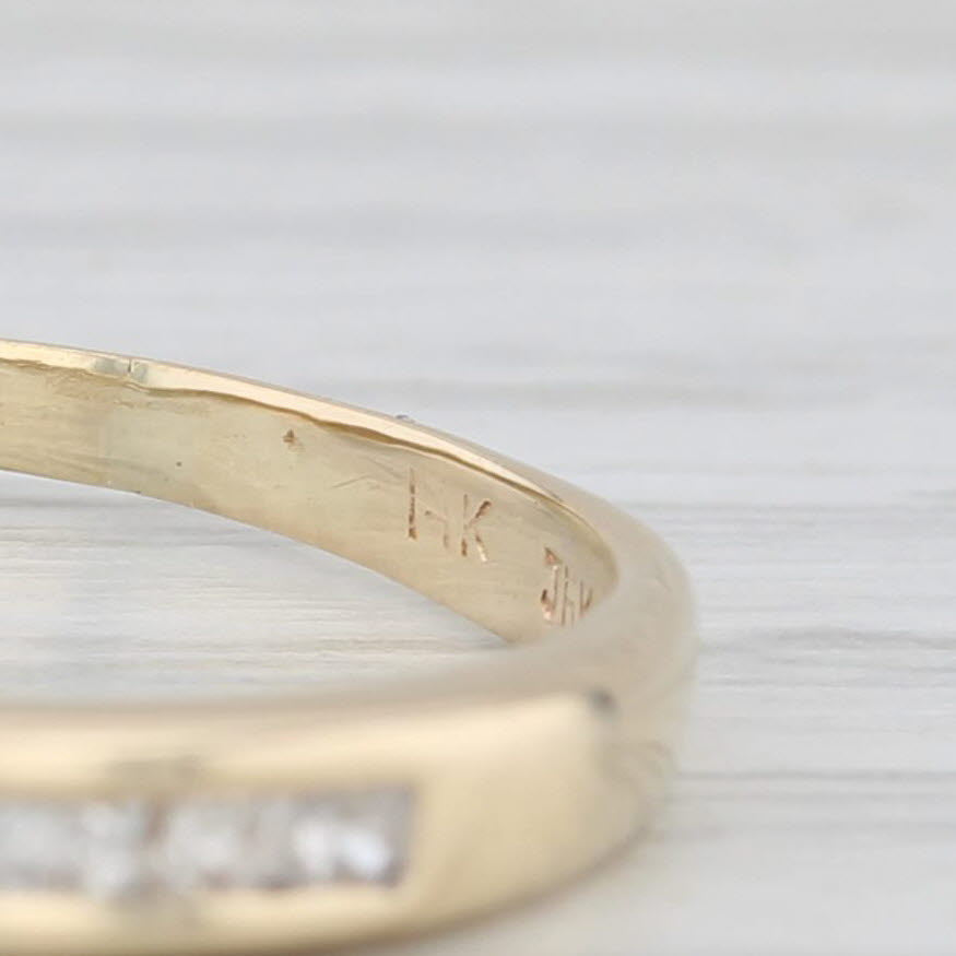 Light Gray 0.13ctw Diamond Wedding Band 14k Yellow Gold Size 8.25 Stackable Ring