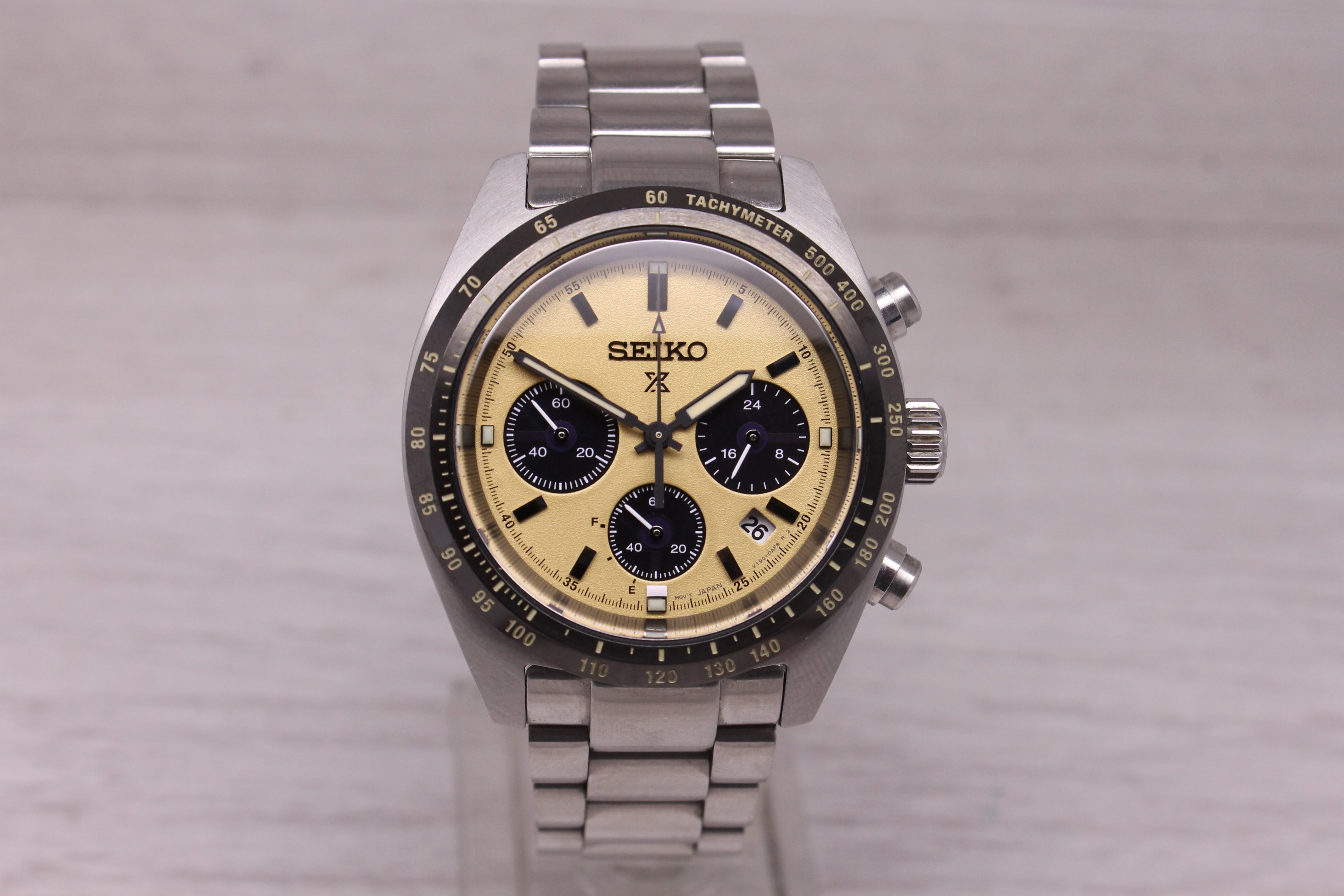 Seiko Prospex Speedtimer Solar Chronograph Watch 39.5mm Steel Date SSC817