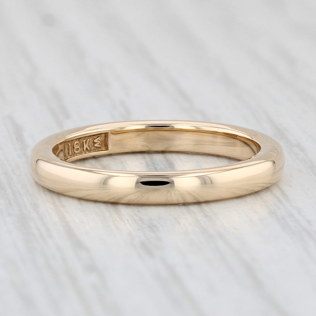 Light Gray Vintage Classic Women's Wedding Band 18k Yellow Gold Size 6.5 Ring Woods