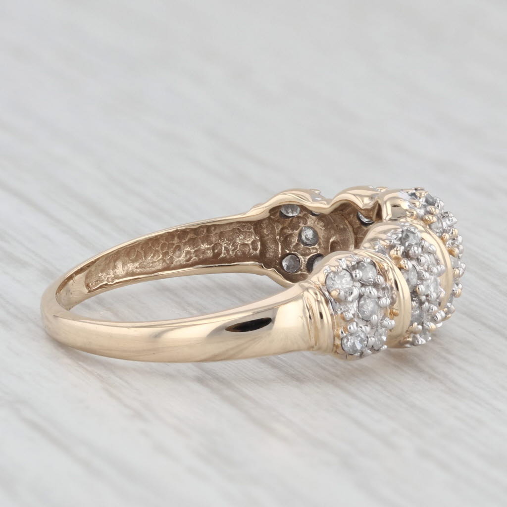 Light Gray 0.45ctw Diamond Cluster Ring 14k Yellow Gold Size 8