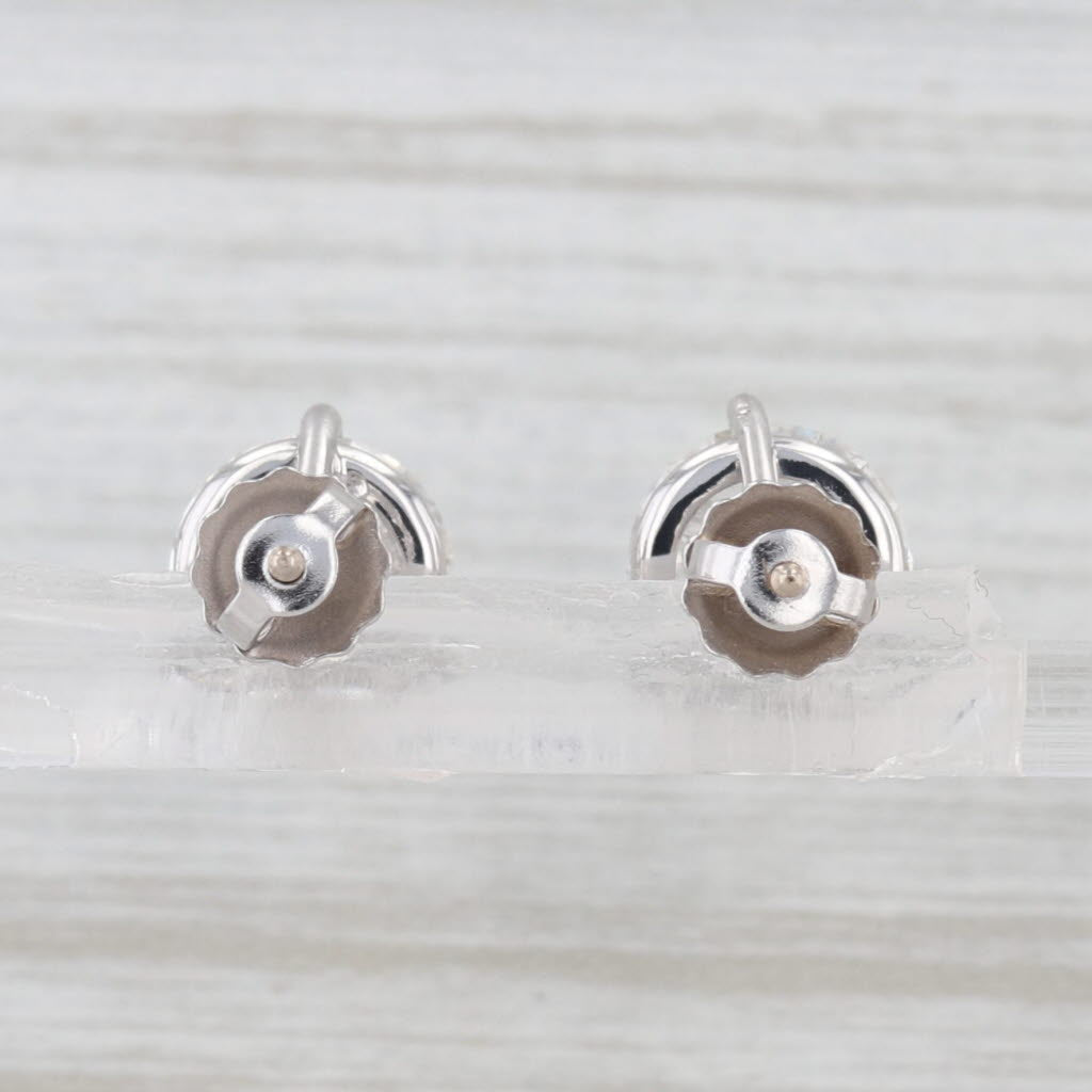 4.53ctw Round Diamond Solitaire Stud Earrings 14k Gold Screw Back Studs GIA