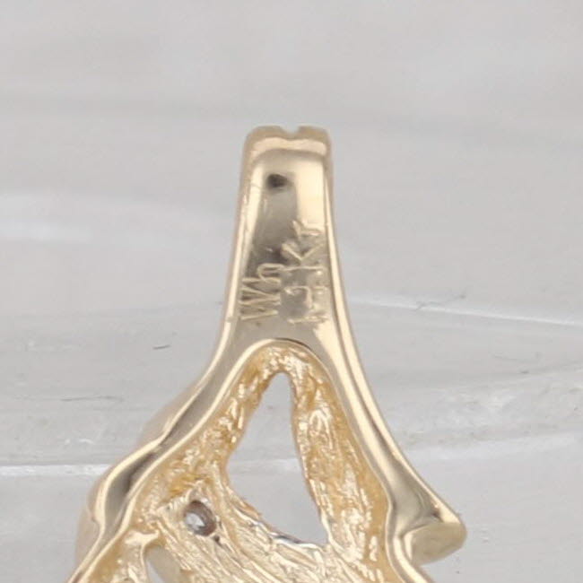 0.50ct Blue Topaz Diamond Teardrop Pendant 14k Yellow Gold Small Pear Drop