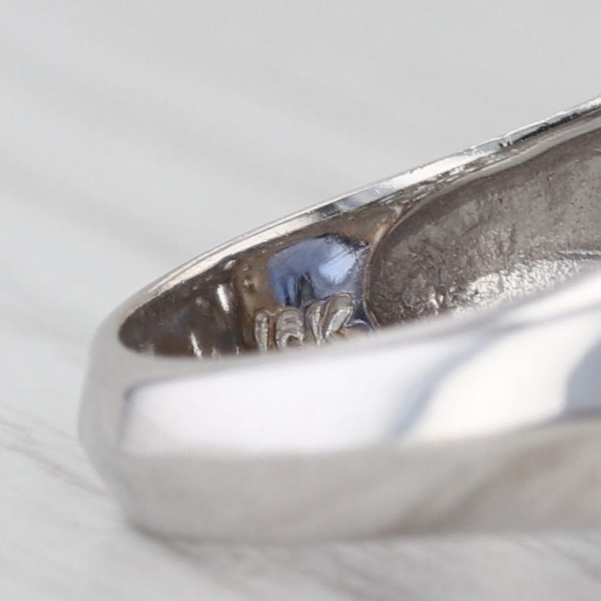 Light Gray 1.64ctw Tanzanite Diamond Halo Ring 18k White Gold Size 6.75
