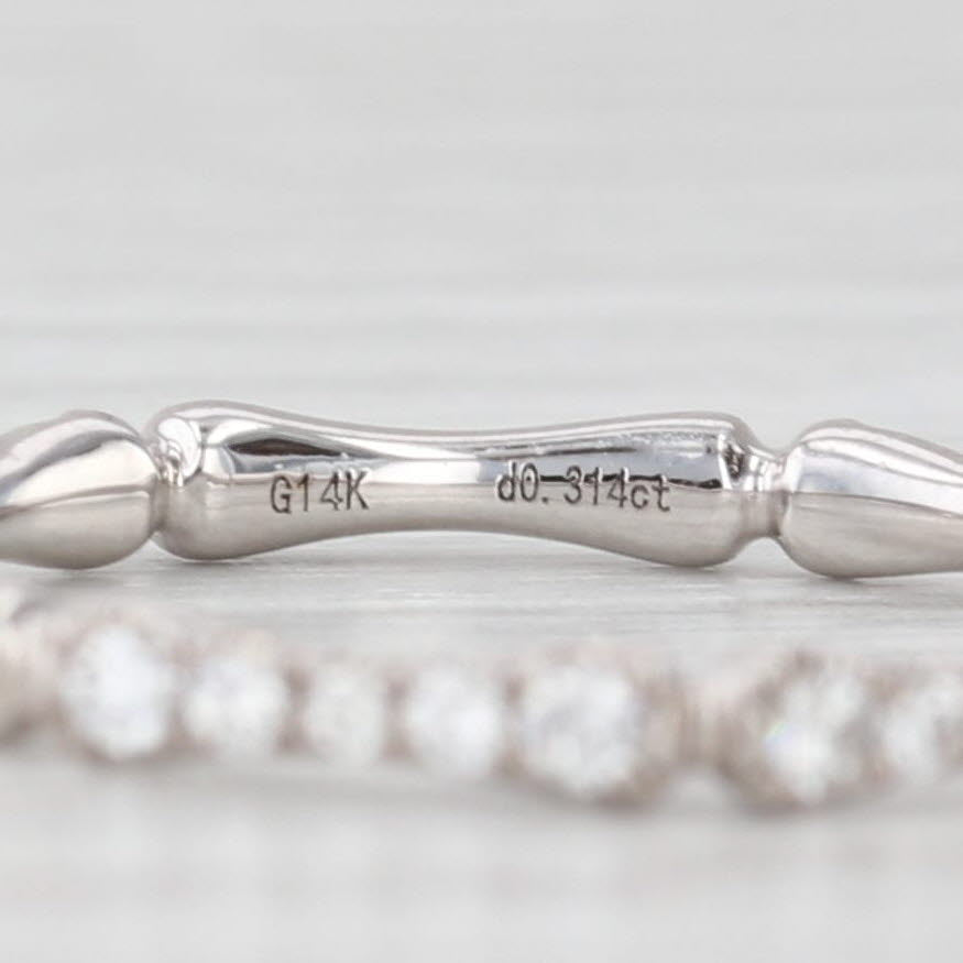 Light Gray New 0.31ctw Diamond Wedding Band 14k White Gold Stackable Anniversary Ring 6.5