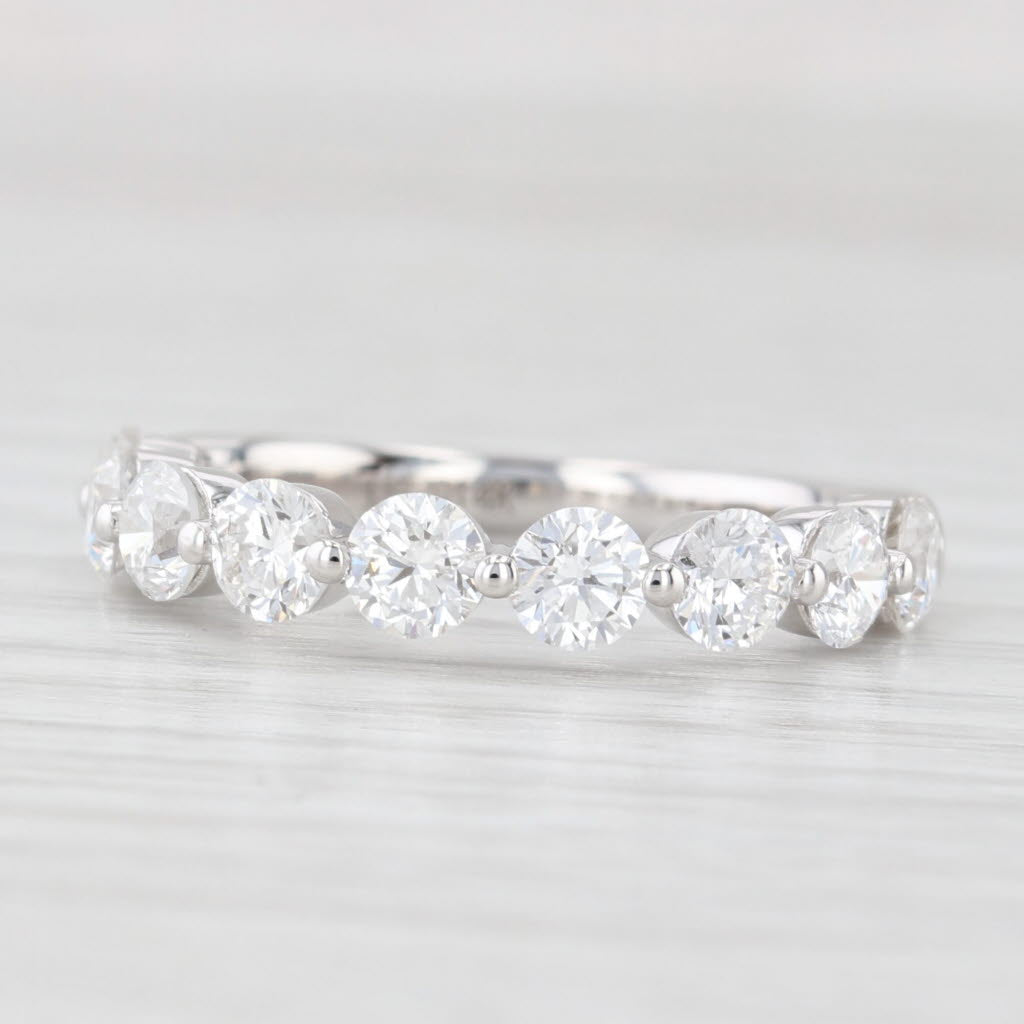 Light Gray New 1.82ctw Lab Grown Diamond Ring Wedding Anniversary Band 14k White Gold 6.75