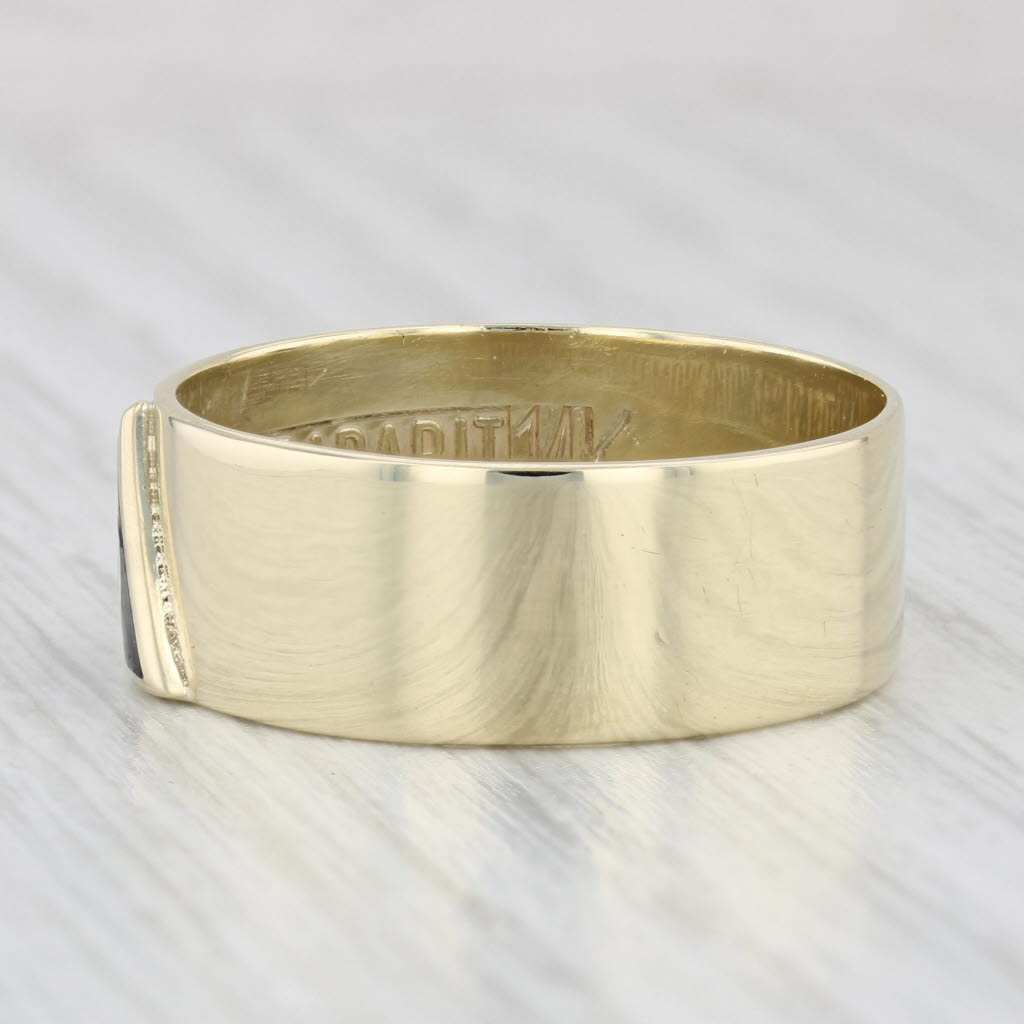 Light Gray Masonic 14th Degree Yod Ring 14k Yellow Gold Size 10.75 Scottish Rite Band