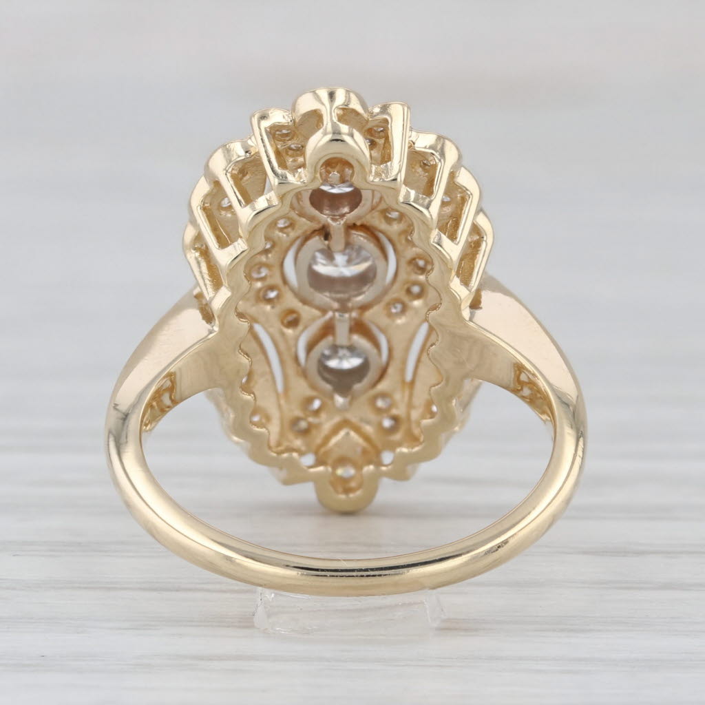 Vintage 0.56ctw Diamond Princess Ring 14k Yellow Gold Size 6