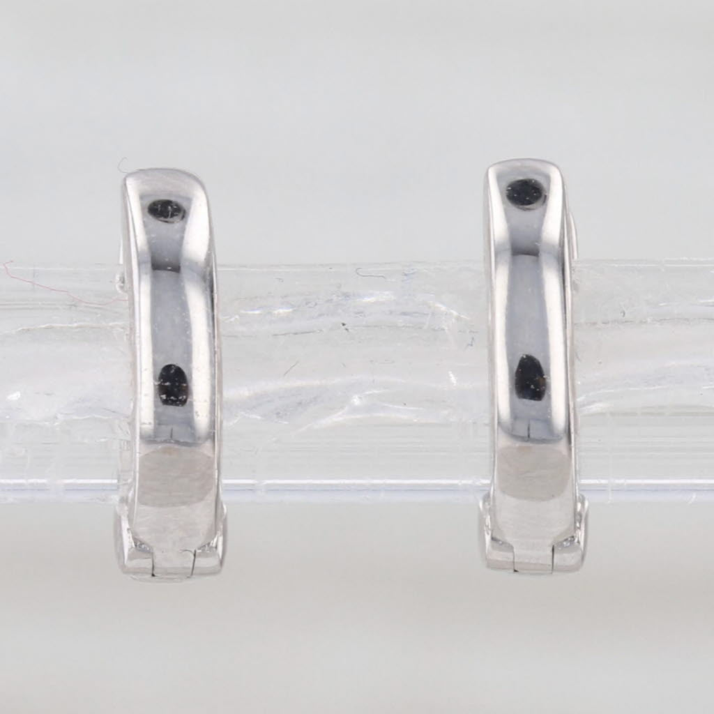 0.20ctw Diamond Mini Hoop Huggie Earrings 14k White Gold Round Hoops 9.5x2.6mm