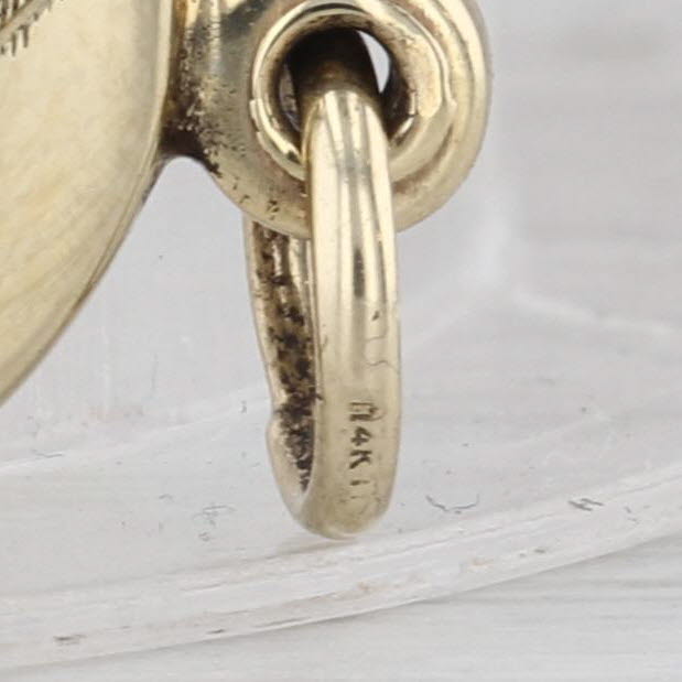 Vintage Sliding Picture Locket Pendant 14k Yellow Gold Charm