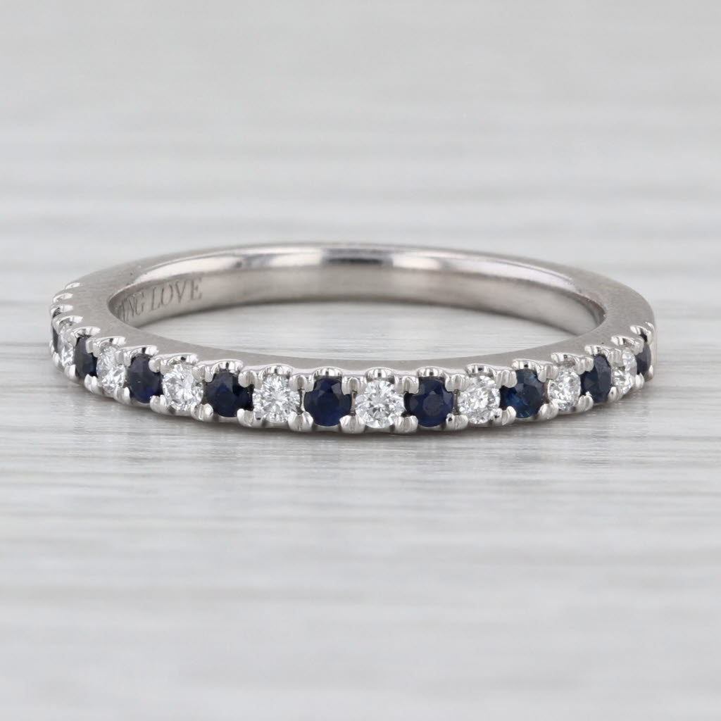 Vera Wang Love 0.34ctw Sapphire Diamond Band 14k Gold Stackable Wedding Ring
