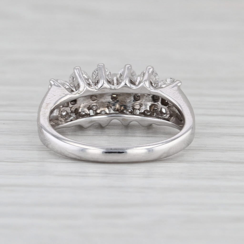 0.75ctw Diamond Cluster Ring 14k White Gold Size 4 Anniversary