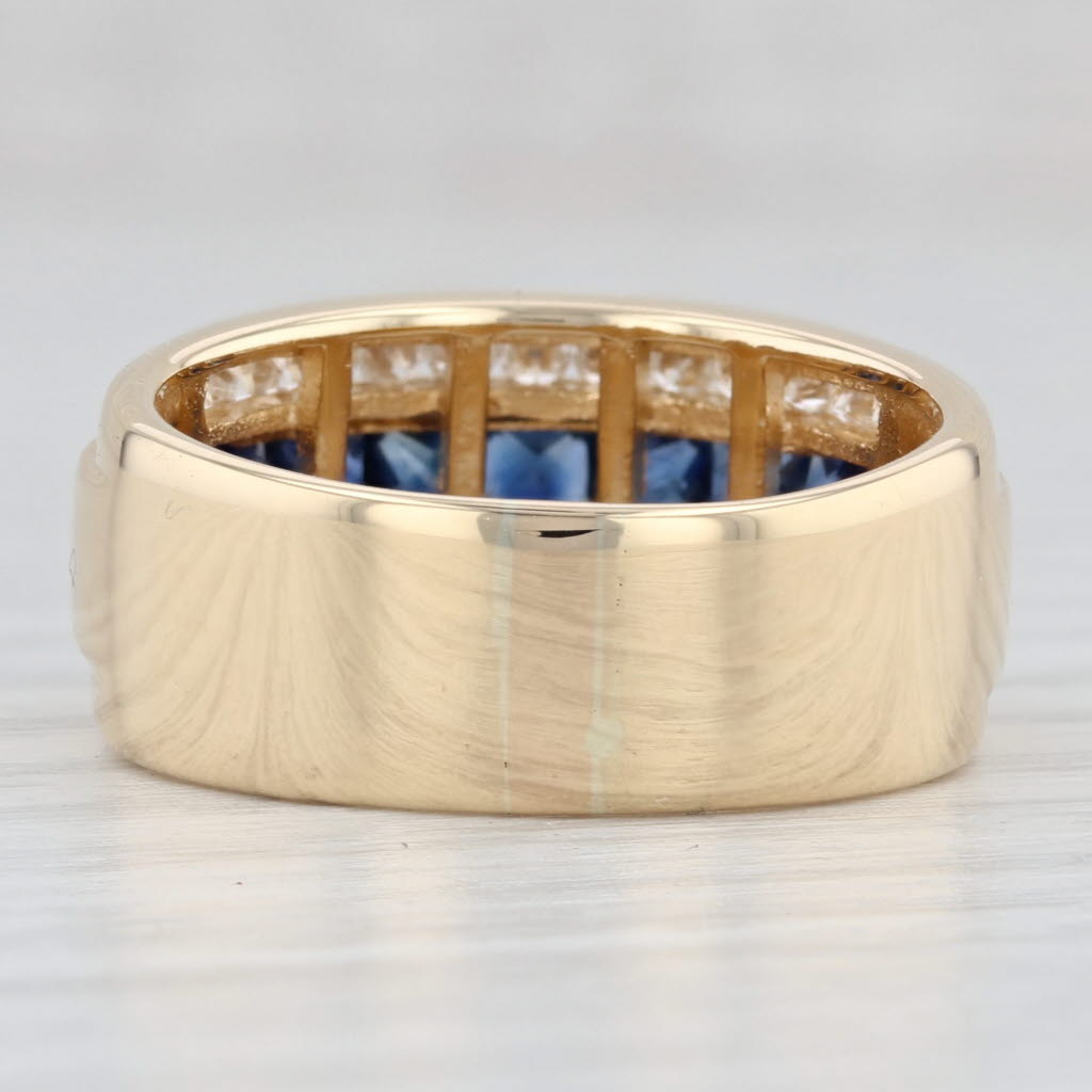 Light Gray 2ctw Blue Sapphire Diamond Ring 18k Yellow Gold Size 7 Band