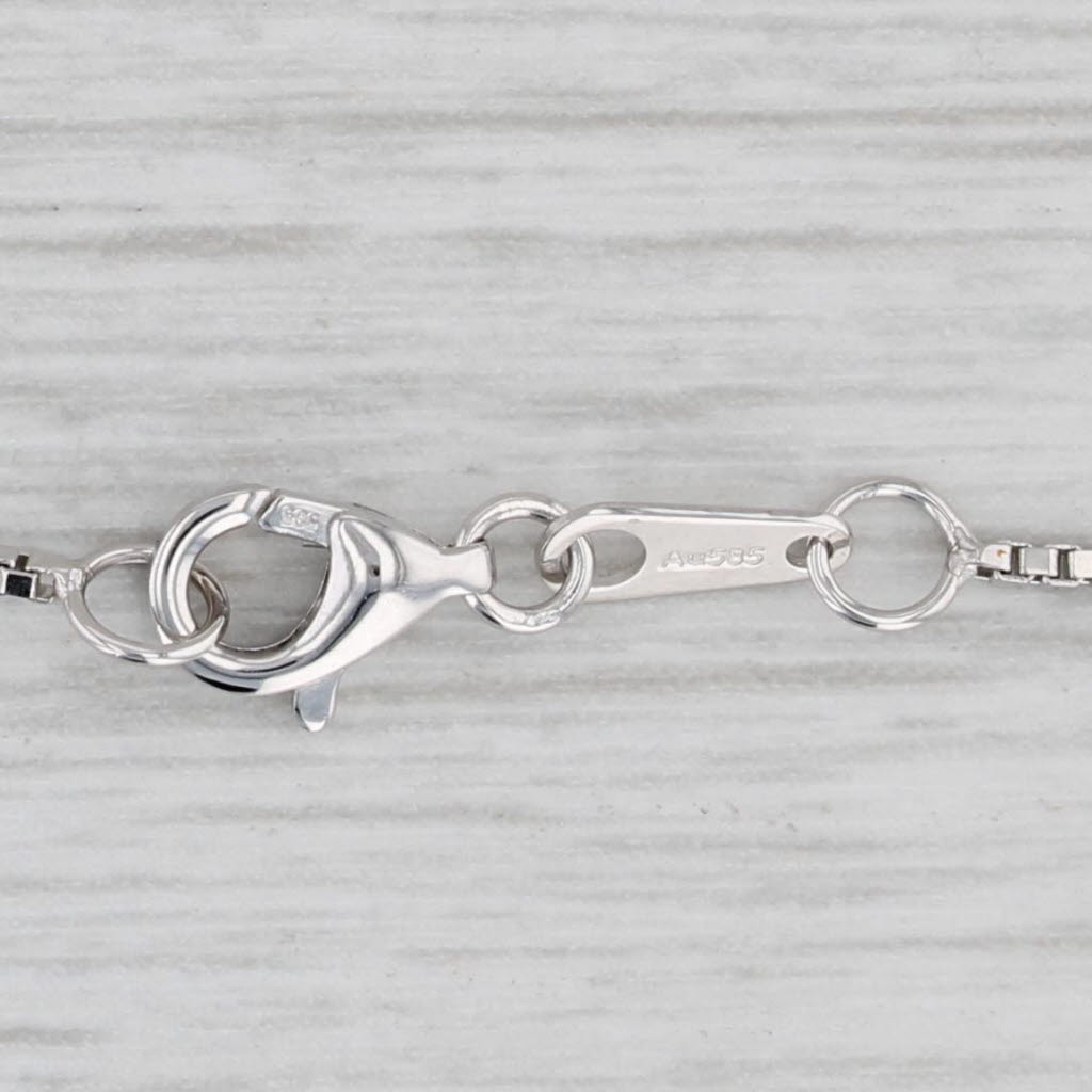 Light Gray New 0.23ctw Diamond Rings Pendant Necklace 14k White Gold Box Chain 17"-18"
