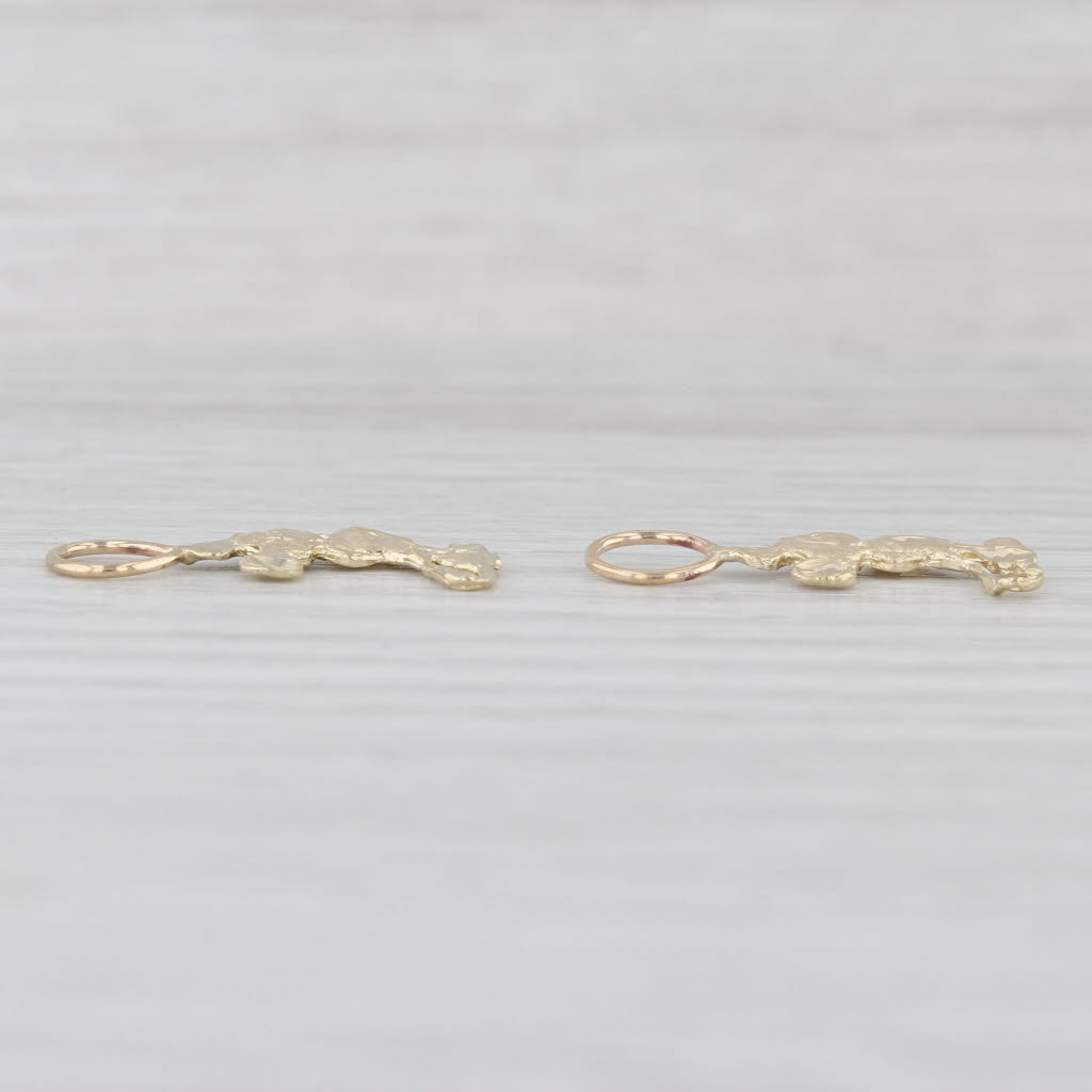 Classic Mickey Mouse Earring Charms Enhancers 10k Yellow Gold Disney Cartoon