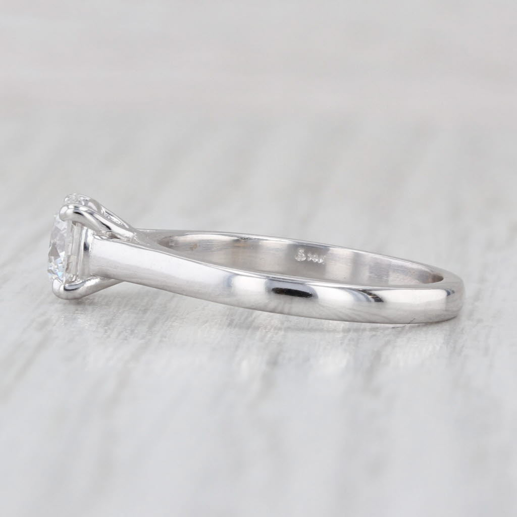 1.06ct Round Lab Grown Diamond Solitaire Engagement Ring 14k White Gold Sz 7 IGI