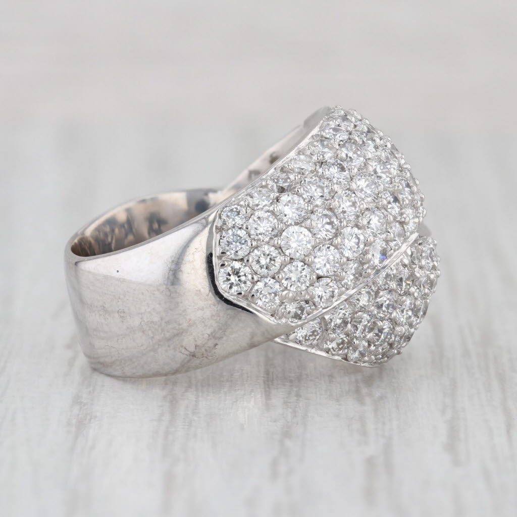 4.25ctw Diamond Pave Overlay Ring 14k White Gold Size 7 Cocktail