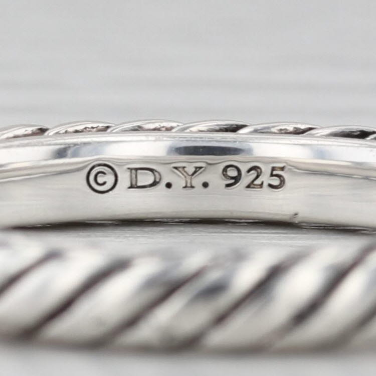 David Yurman Classic Cable Chain Ring Sterling Silver Size 6.25 Band Stackable