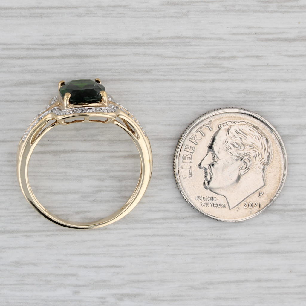 Gray 1.58ctw Green Chrome Diopside Diamond Ring 10k Yellow Gold Size 7.25