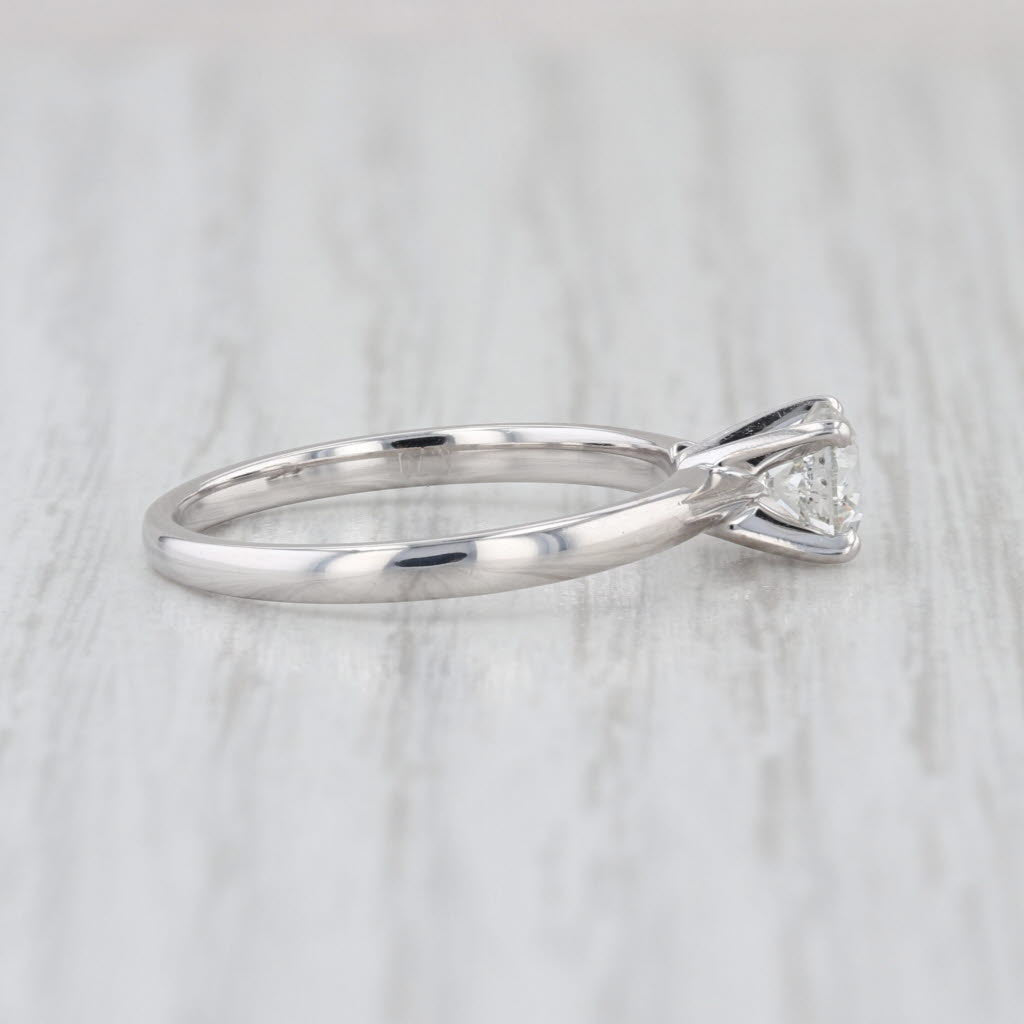 0.70ct Round Diamond Solitaire Engagement Ring 14k White Gold Size 7.25