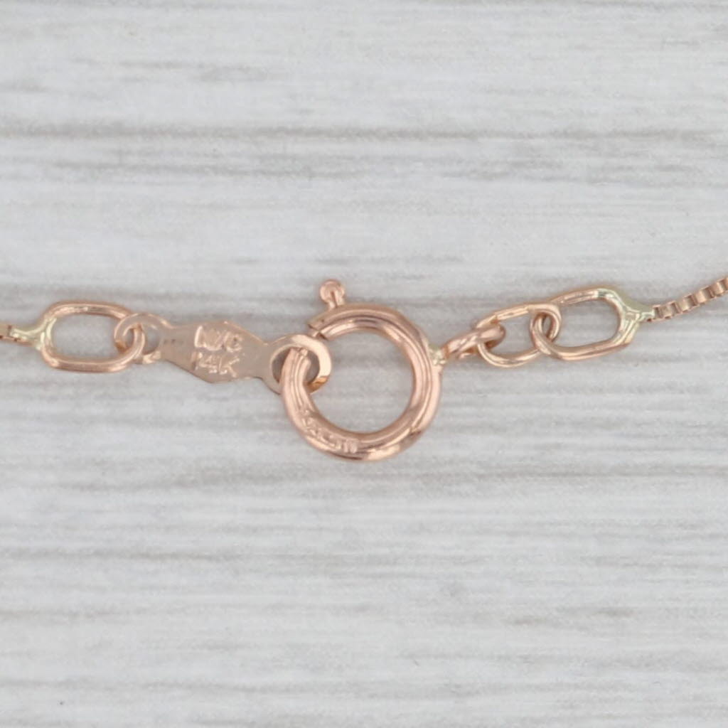 1.18ctw Morganite Diamond Halo Pendant Necklace 14k Rose Gold 18.25" Box Chain