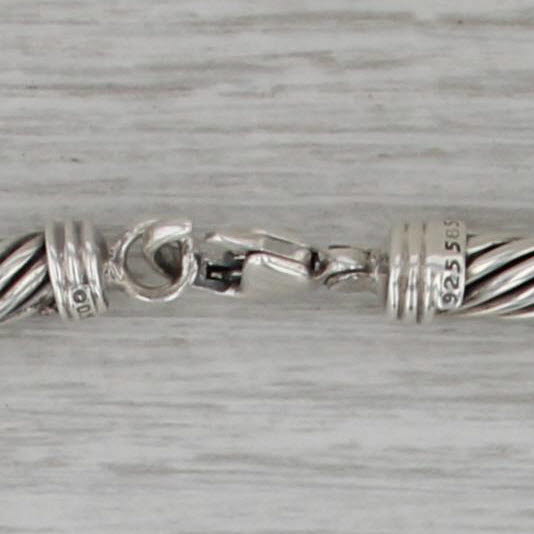 David Yurman Cable Necklace Sterling Silver 14k Gold X Pattern 15" 5mm