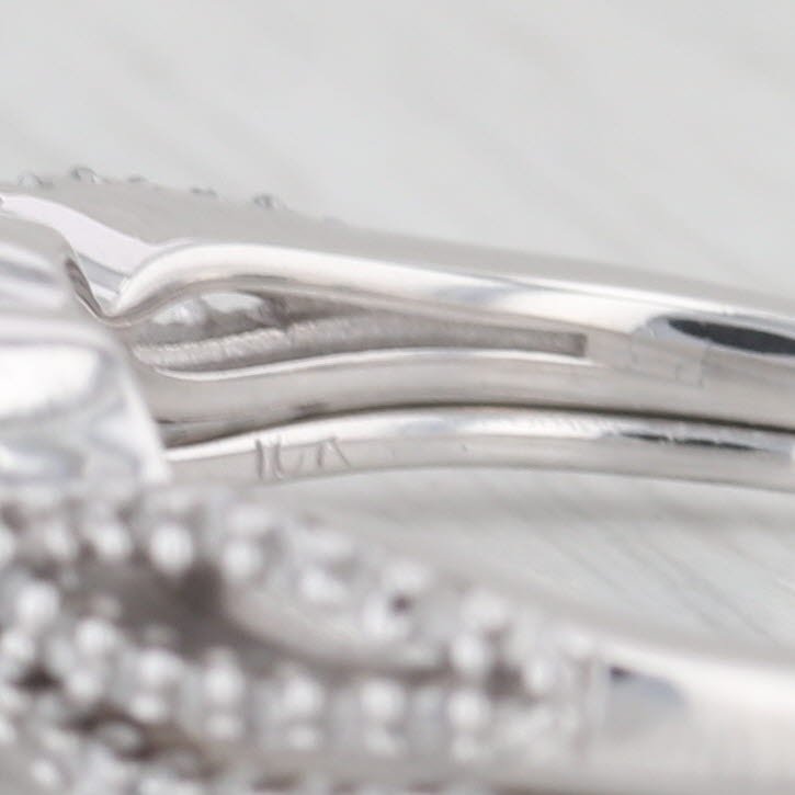 Light Gray 0.41ctw Diamond Engagement Ring Contoured Wedding Band Bridal Set 10k White Gold