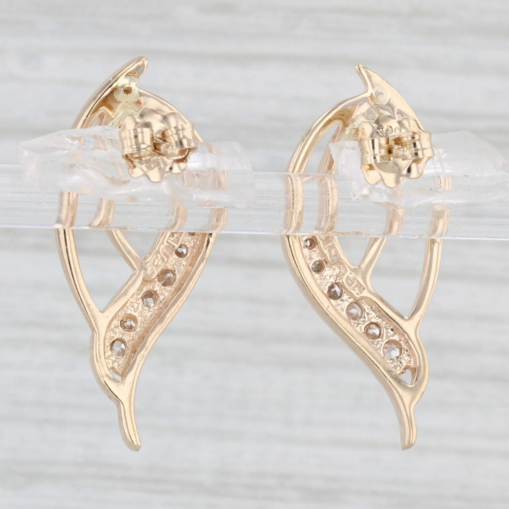 Light Gray 0.52ctw Diamond Teardrop Earrings 14k Yellow Gold