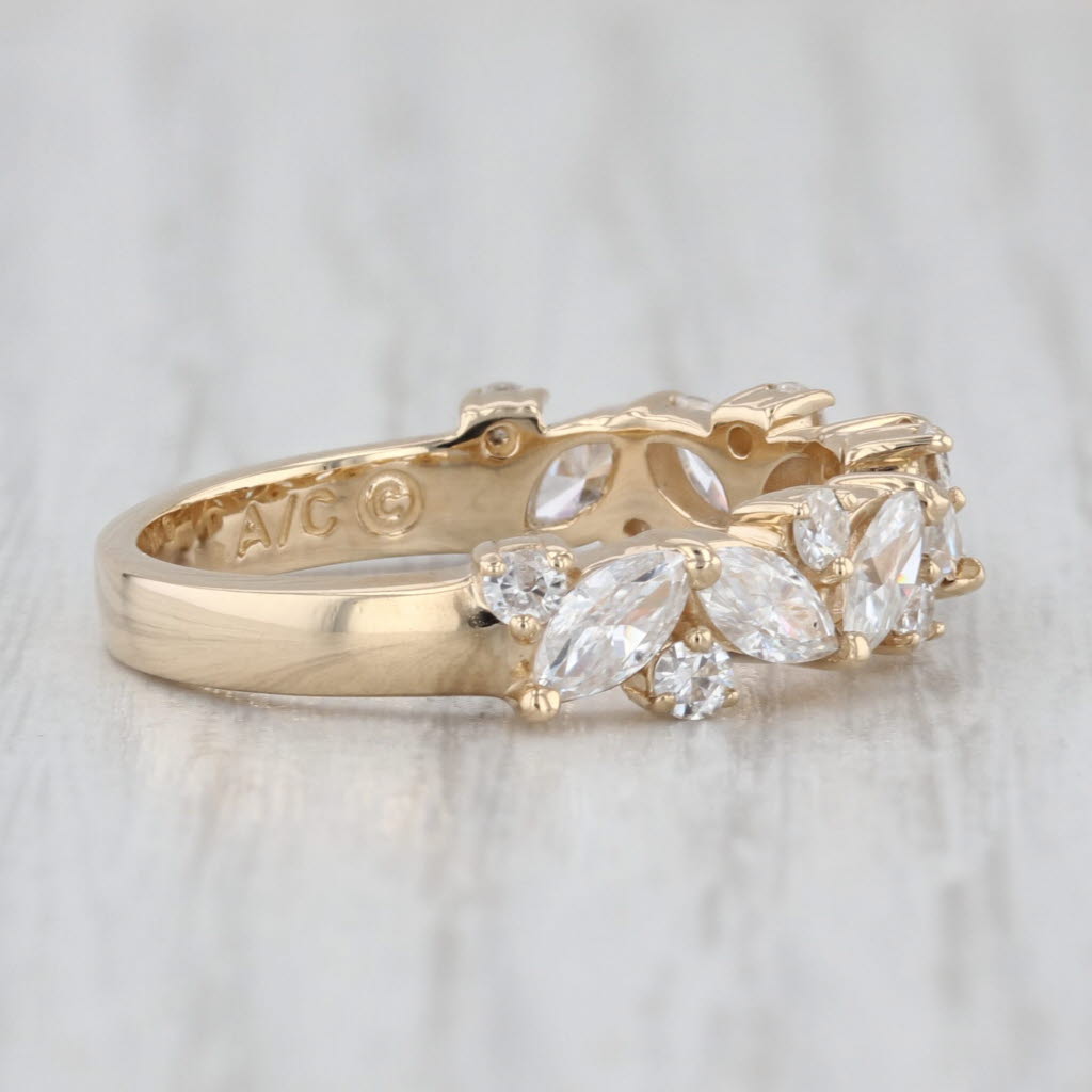 1.47ctw Moissanite Wedding Anniversary Ring 14k Gold Stackable Band Size 7.5