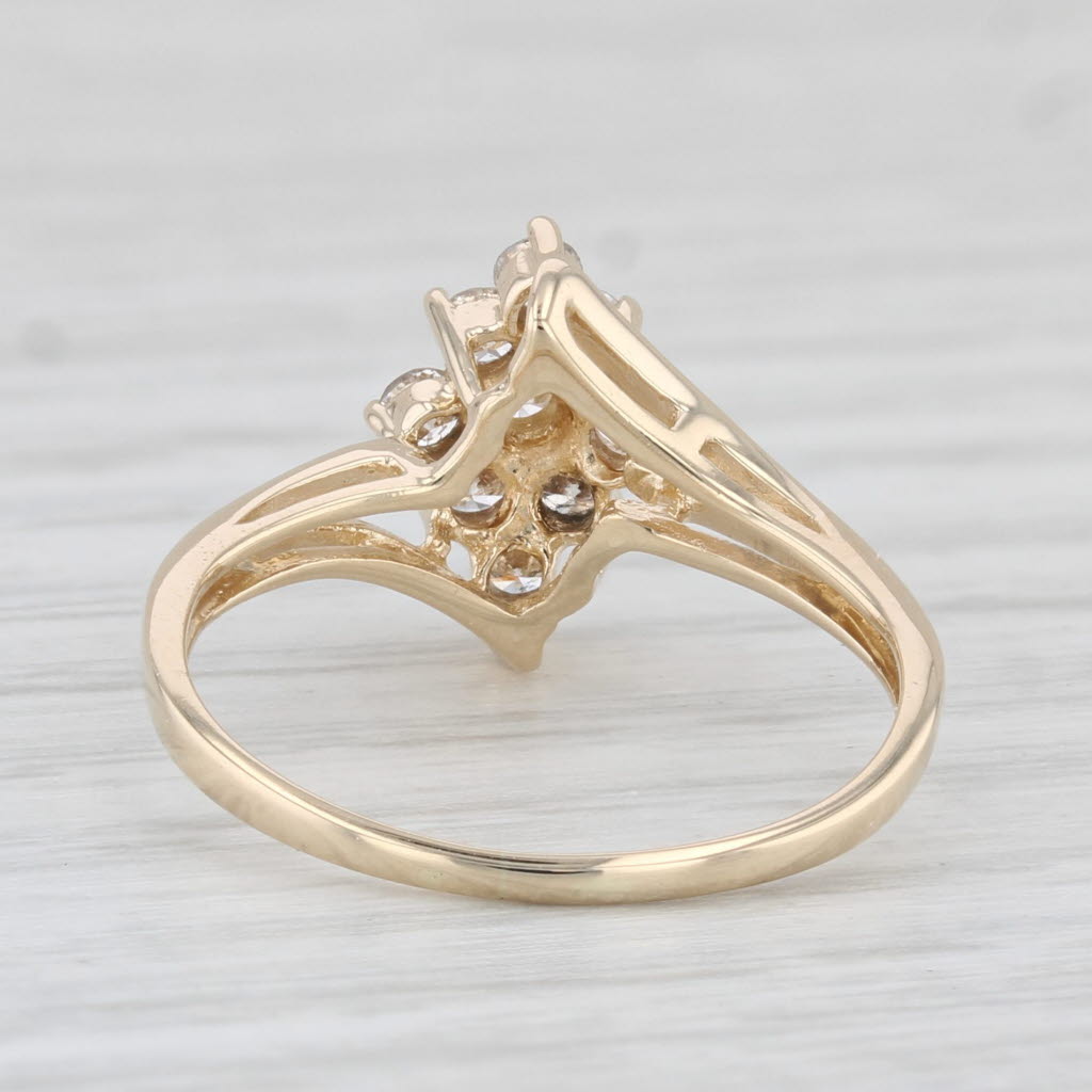 Light Gray 0.30ctw Diamond Cluster Engagement Ring 14k Yellow Gold Size 5